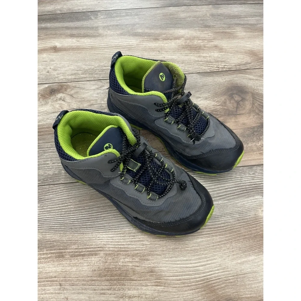 Merrell Big Kids Moab Speed Mid Navy Grey Lime Hiking Shoes MK265212 Size 2.0W